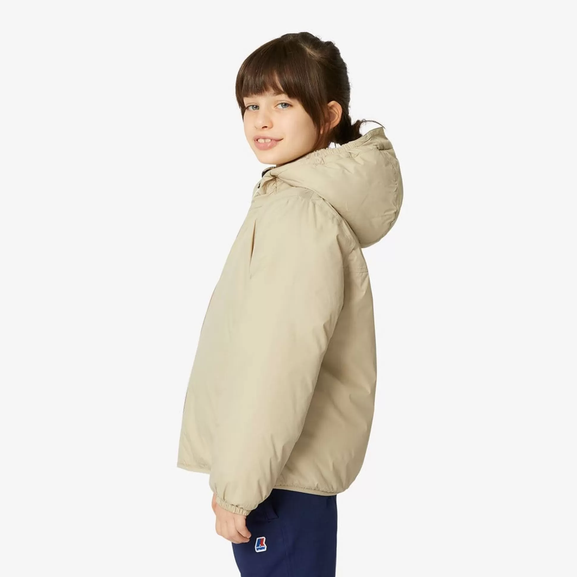 Shop K-WAY Le Vrai 3.0 Claude Orsetto Kids Ecru - Beige Grey