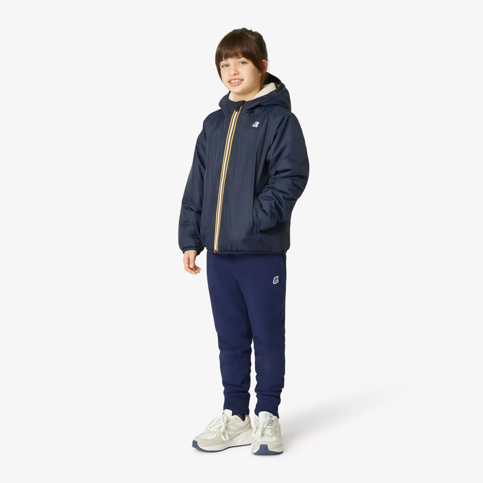Outlet K-WAY Le Vrai 3.0 Claude Orsetto Kids Ecru - Blue Depht