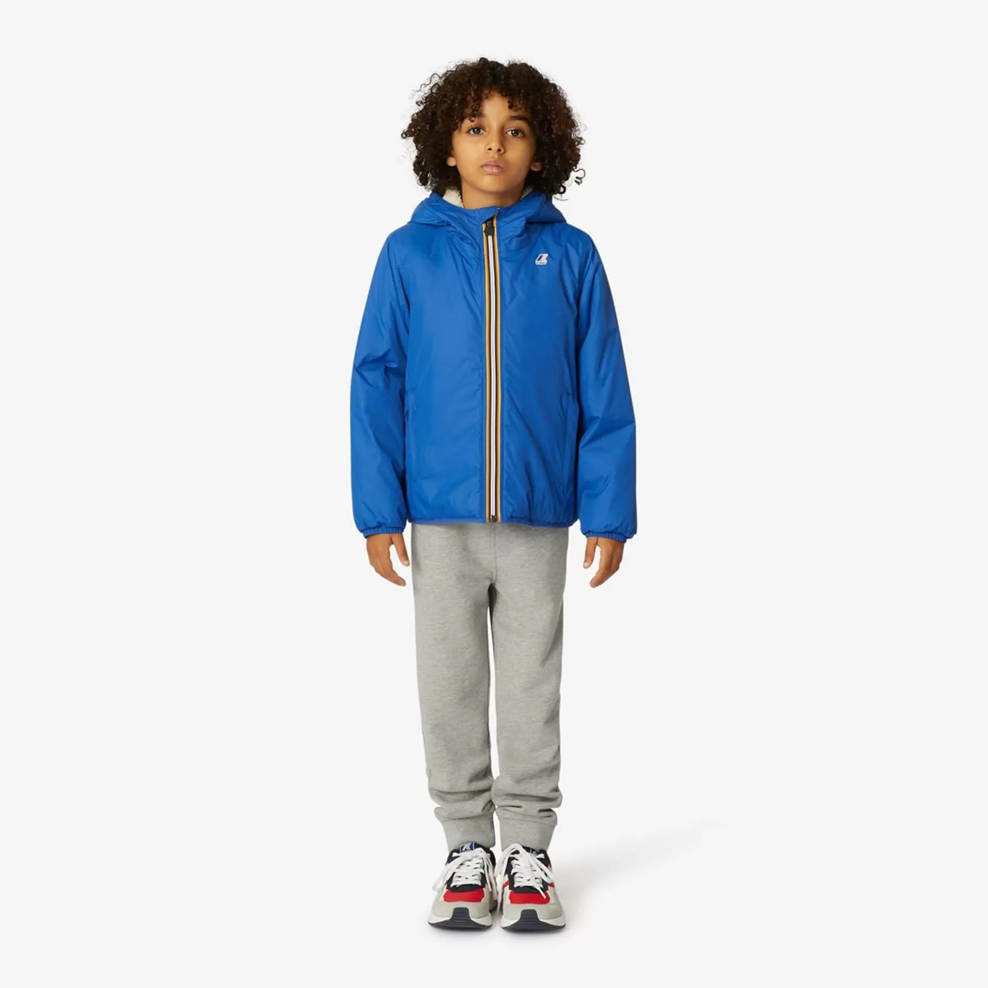 Discount K-WAY Le Vrai 3.0 Claude Orsetto Kids Ecru - Blue Royal