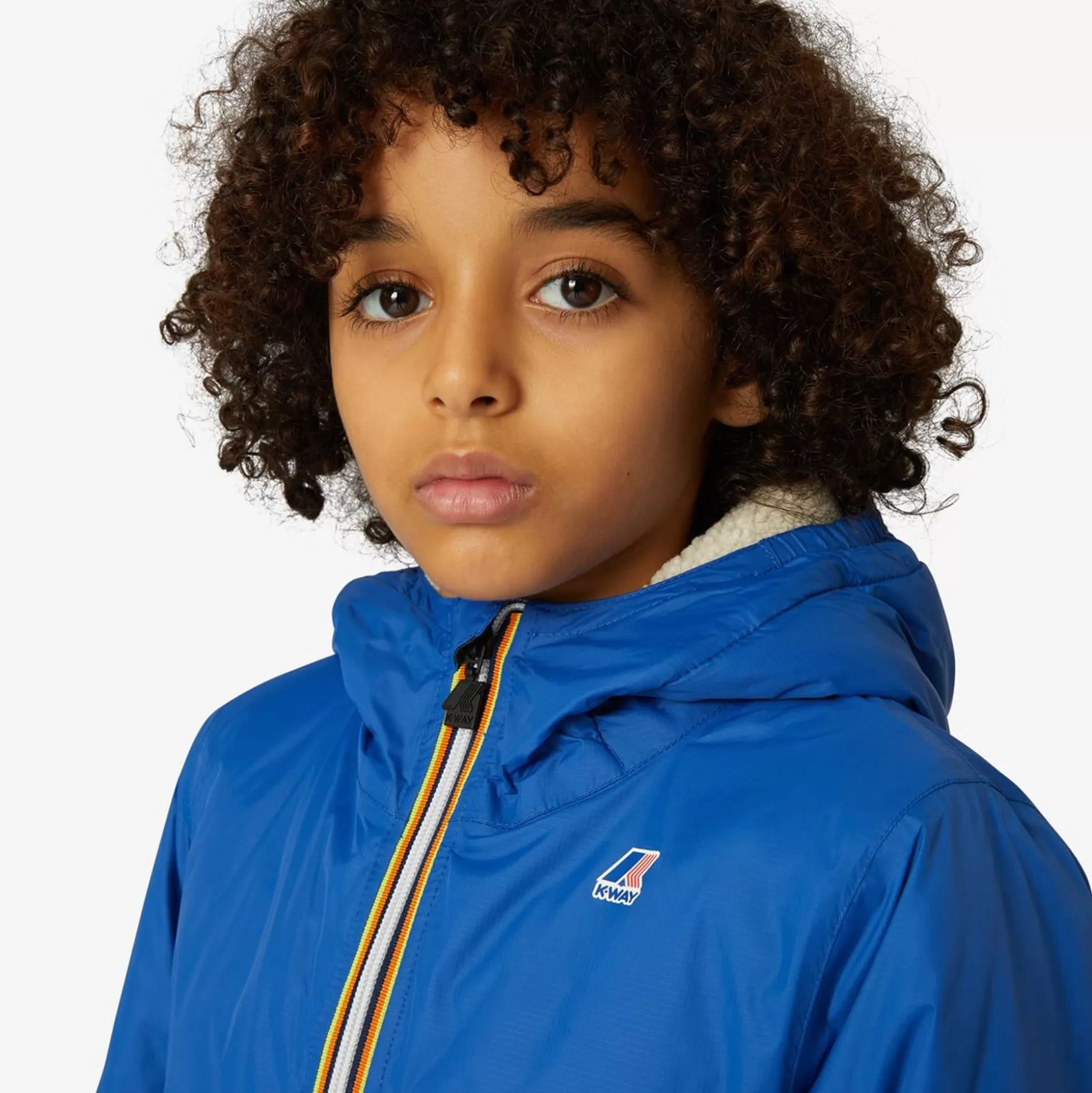 Discount K-WAY Le Vrai 3.0 Claude Orsetto Kids Ecru - Blue Royal