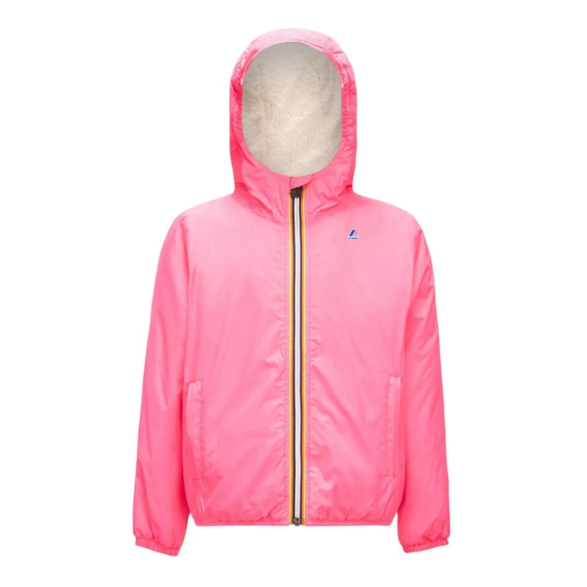 Fashion K-WAY Le Vrai 3.0 Claude Orsetto Kids Ecru - Pink Intense