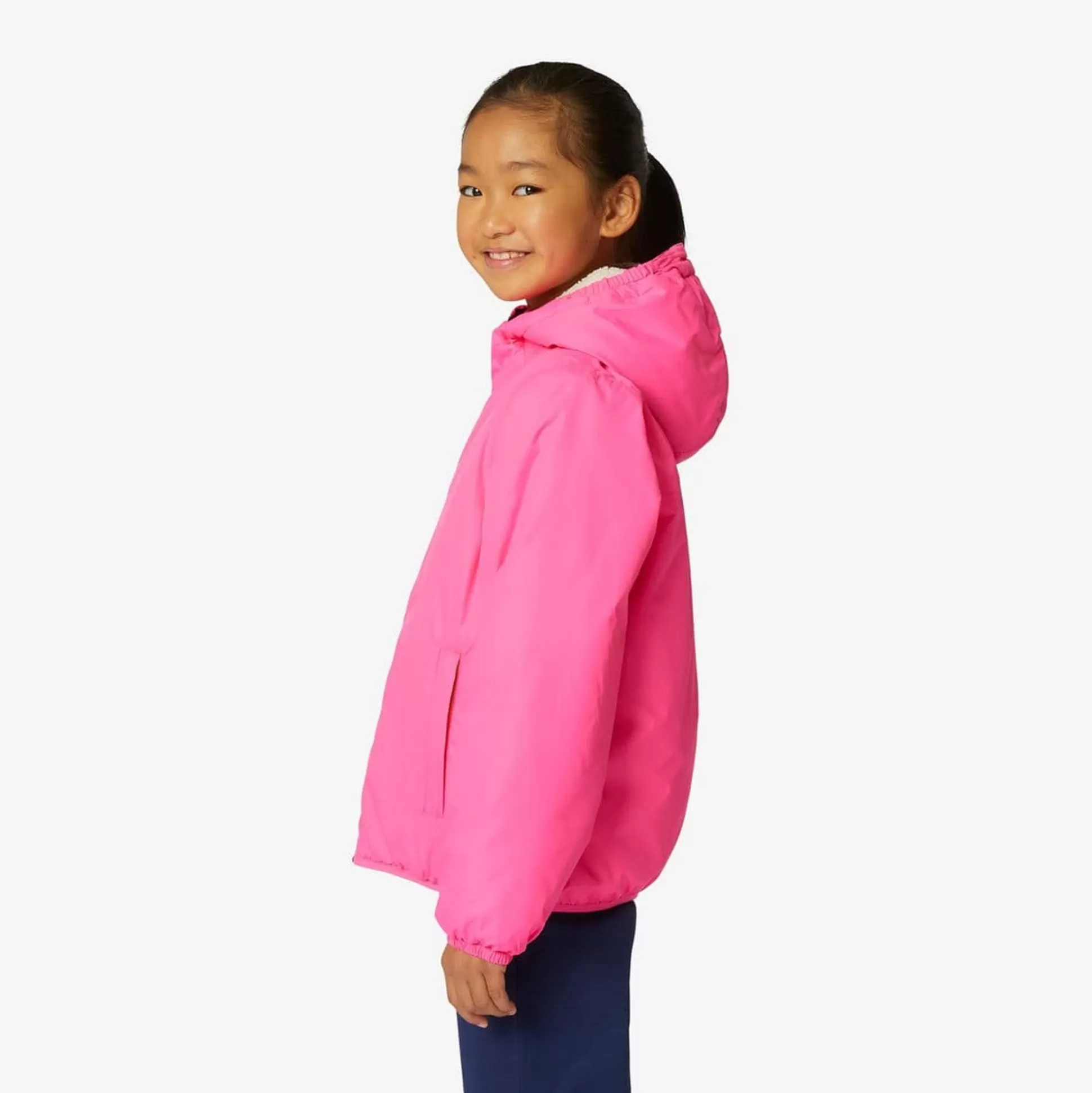 Fashion K-WAY Le Vrai 3.0 Claude Orsetto Kids Ecru - Pink Intense