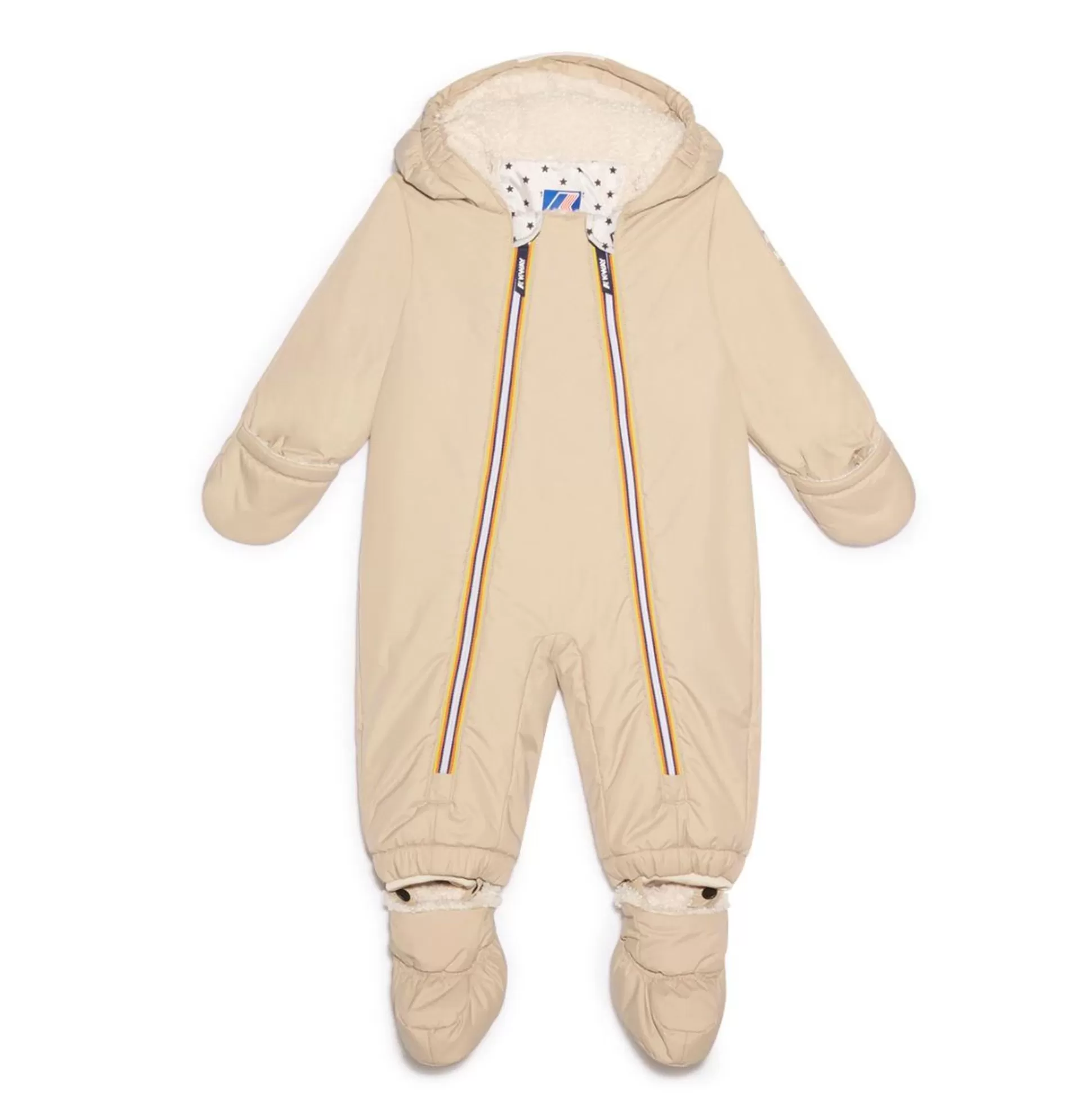 Fashion K-WAY Le Vrai 3.0 Snotty Orsetto Bonton Beige Grey-White Milk
