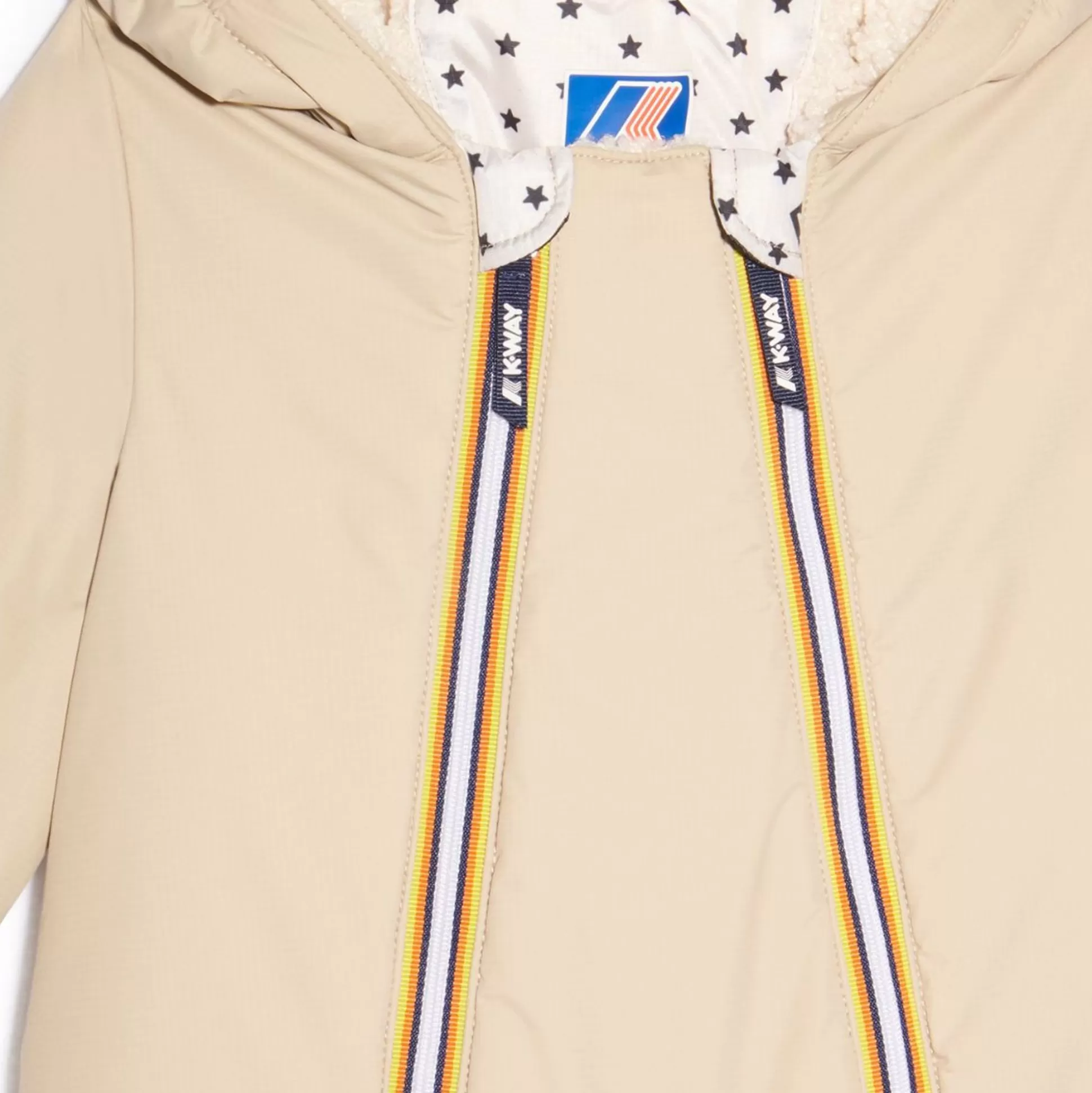 Fashion K-WAY Le Vrai 3.0 Snotty Orsetto Bonton Beige Grey-White Milk