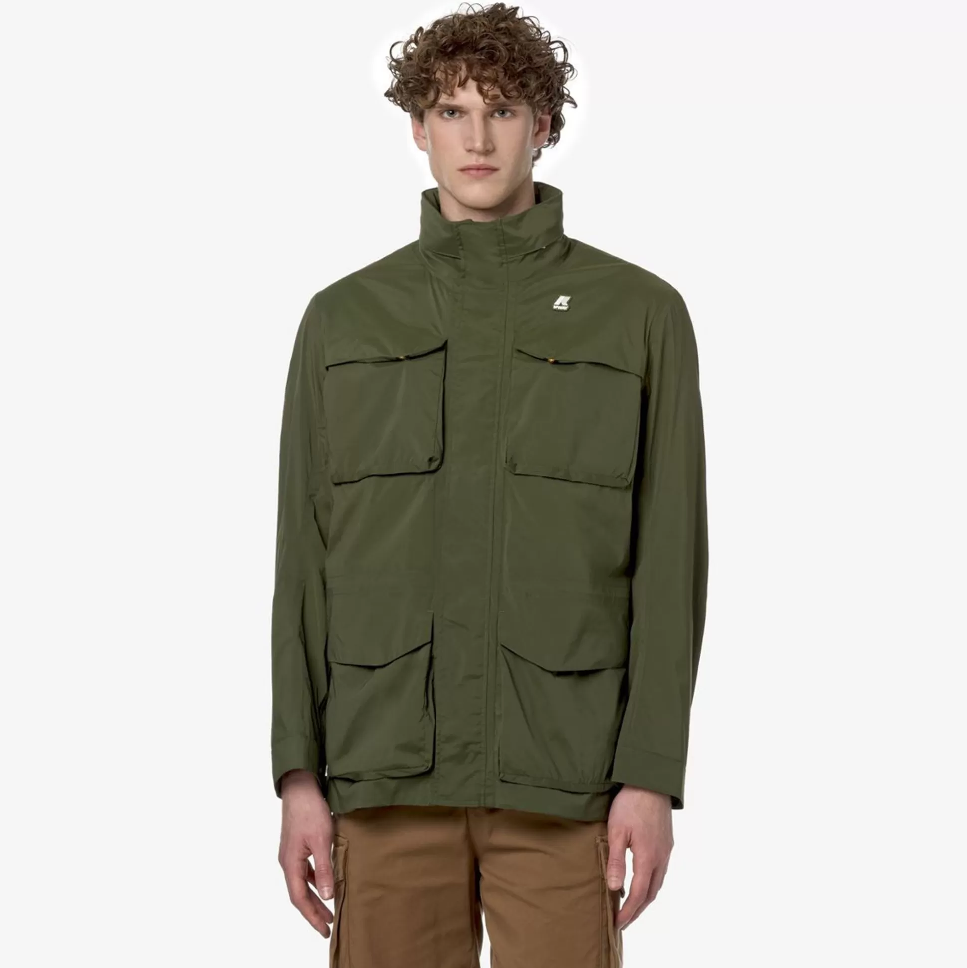 Shop K-WAY Manphy Stretch Nylon Jersey Green Cypress