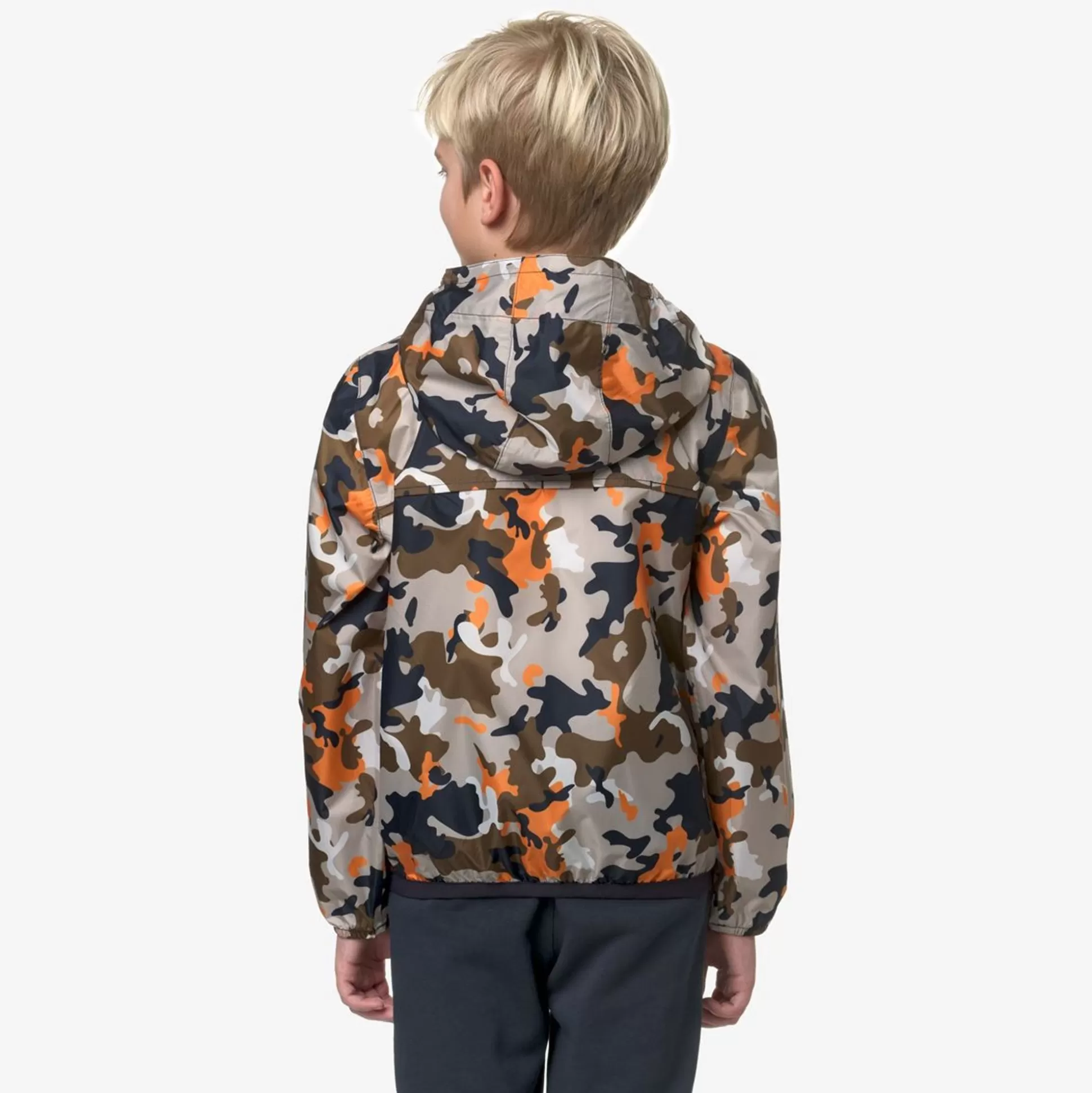 Shop K-WAY P. Le Vrai 3.0 Claude Kid Camo Corda Orange Bl
