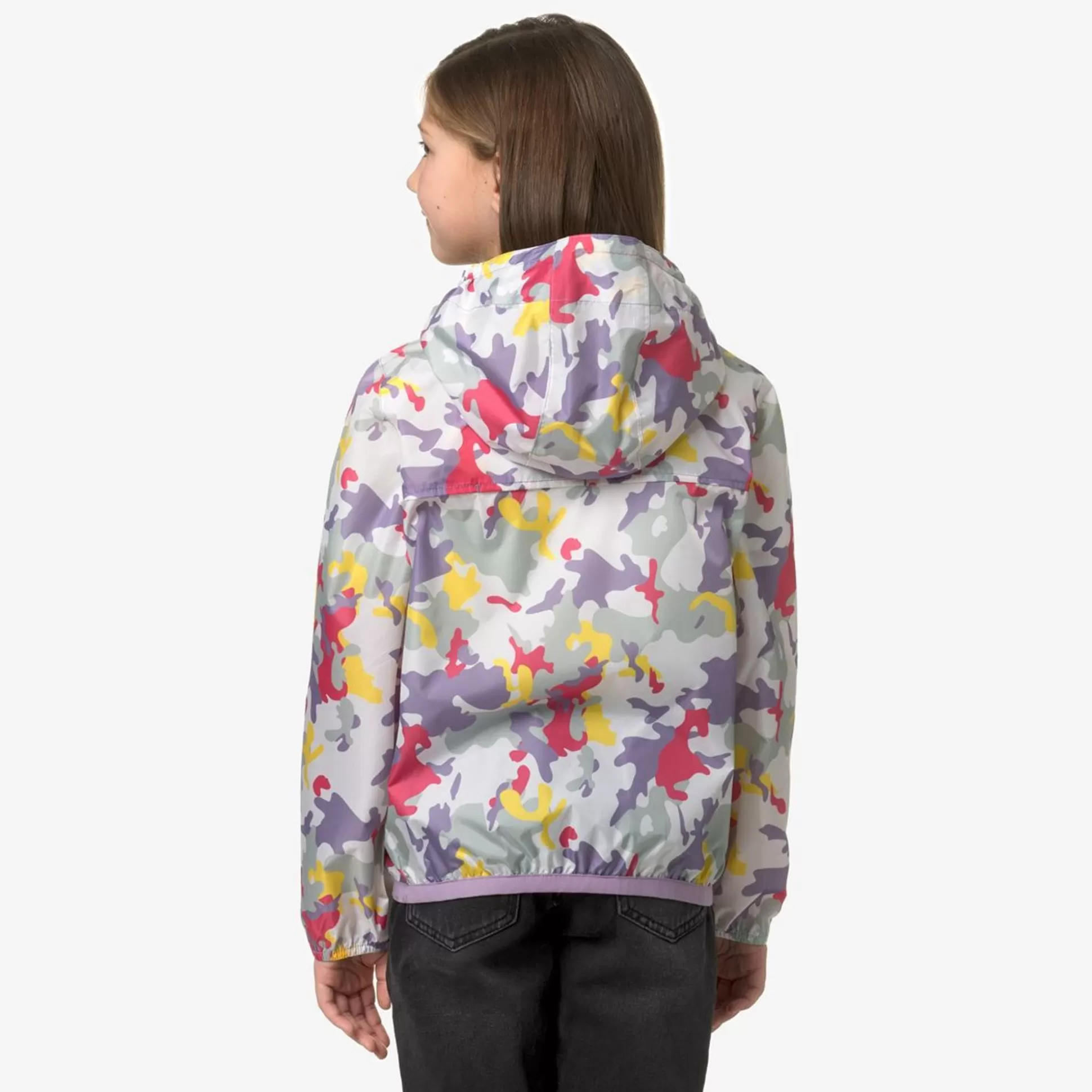 Shop K-WAY P. Le Vrai 3.0 Claude Kid Camo Violet Pink Green