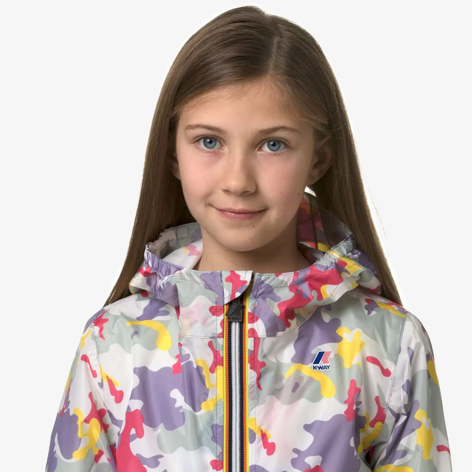 Shop K-WAY P. Le Vrai 3.0 Claude Kid Camo Violet Pink Green