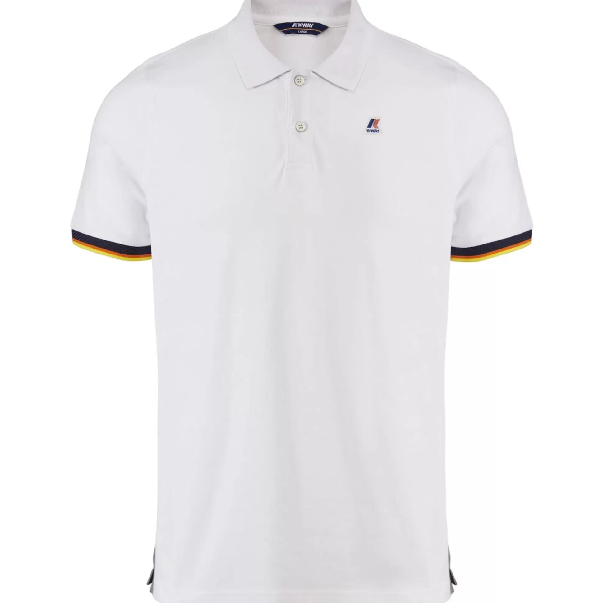 Cheap K-WAY Vincent Contrast Polo Blanc
