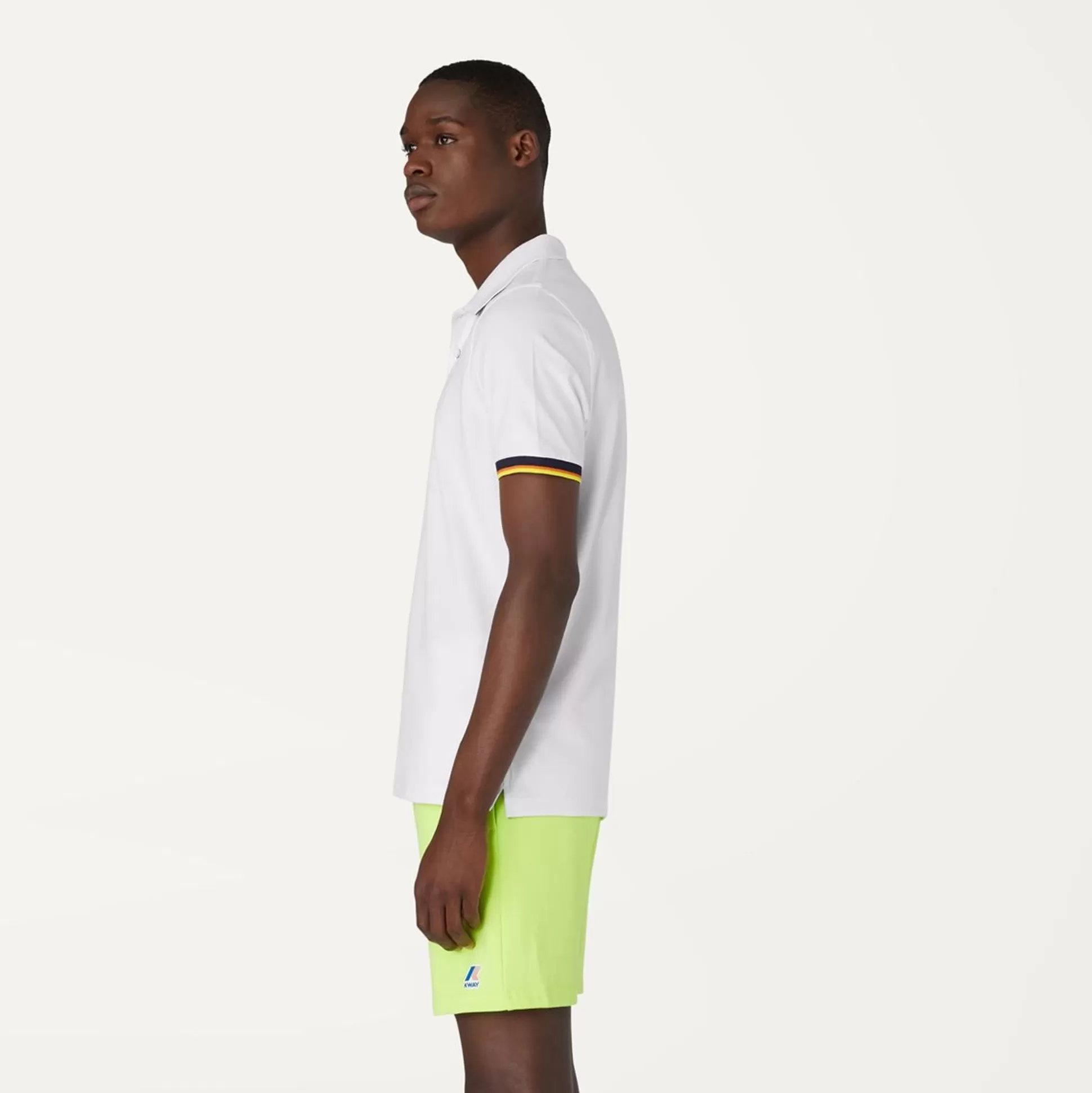 Cheap K-WAY Vincent Contrast Polo Blanc